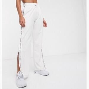 Nike White Track Pants with Side Slits